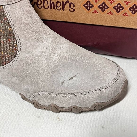 Skechers Bikers High Grade Lite Suede & Sweater Knit Ankle Boot - Picture 8 of 8